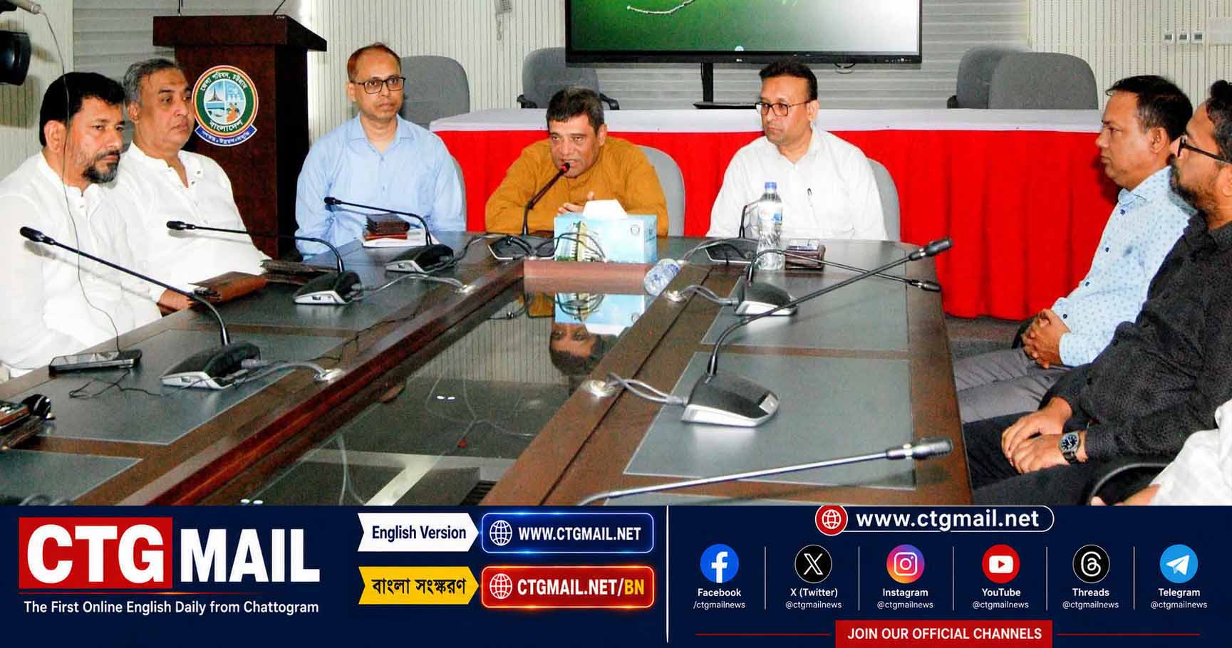 Mahbuber Rahman Samim, Administrator of Chattogram Zila Parishad, addresses officials during an introductory meeting.