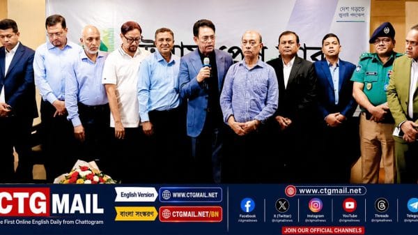Education Minister Dr A N M Ehsanul Haque Milon meets leaders of the Chattogram Press Club ahead of the Prime Minister's Gold Cup National Football Tournament press conference.
