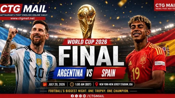 Argentina and Spain players ahead of the FIFA World Cup 2026 Final at New York-New Jersey Stadium.