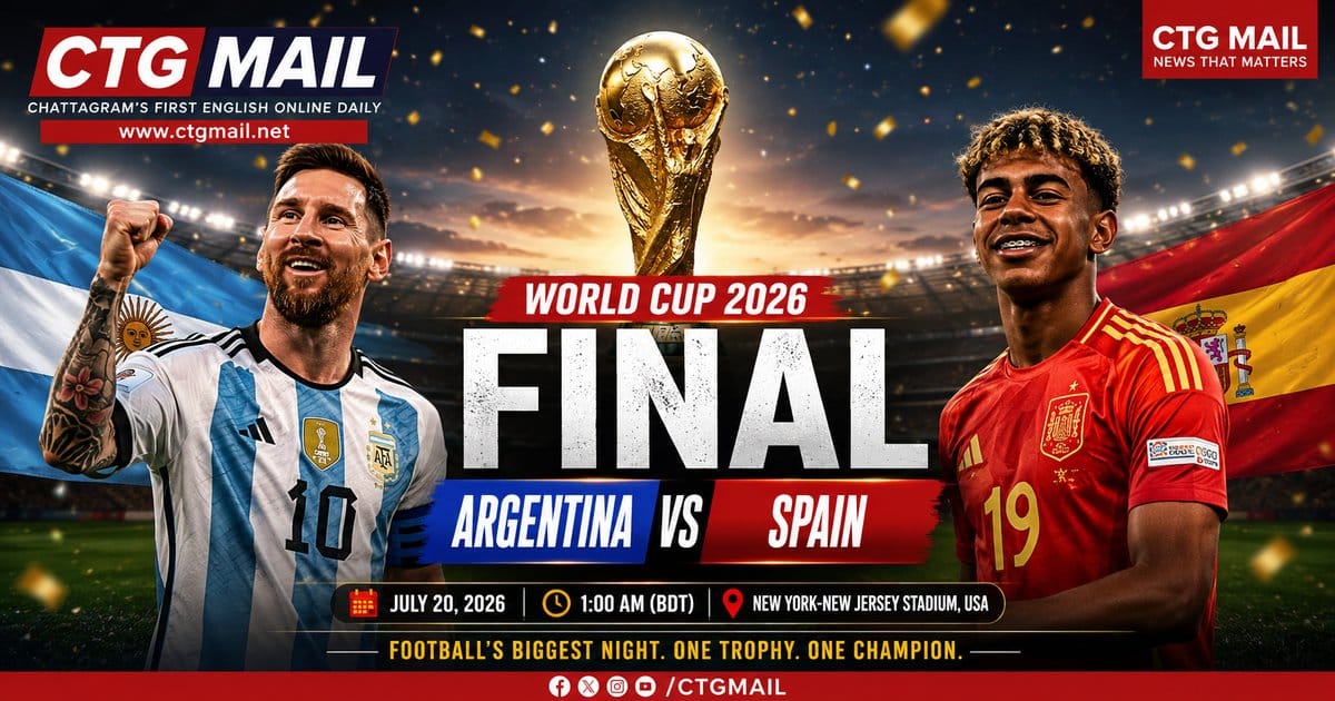 Argentina and Spain players ahead of the FIFA World Cup 2026 Final at New York-New Jersey Stadium.