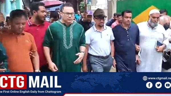 Mayor Dr Shahadat Hossain and MP Sayeed Al Noman inspecting Rahman Nagar Wall Collapse site in Chattogram