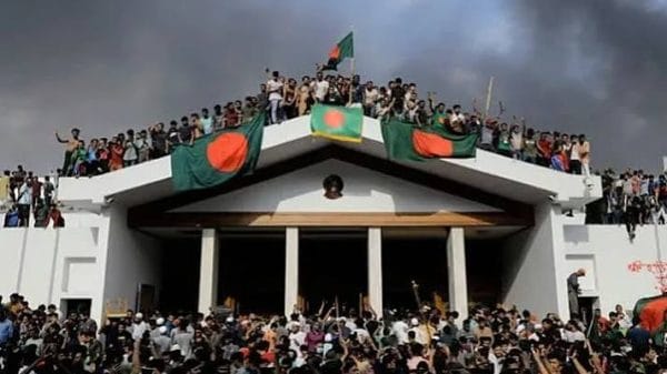 People pay tribute during July Uprising Day observances in Bangladesh